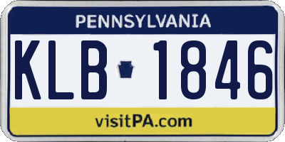PA license plate KLB1846