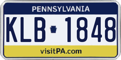 PA license plate KLB1848