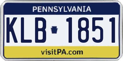PA license plate KLB1851