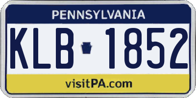 PA license plate KLB1852