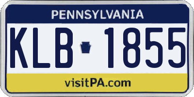 PA license plate KLB1855