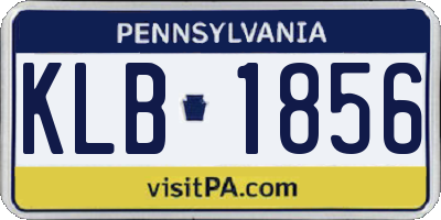 PA license plate KLB1856
