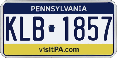 PA license plate KLB1857