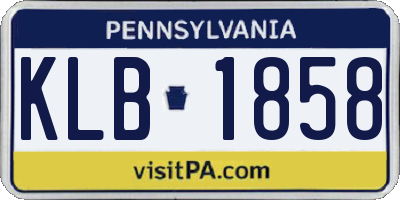PA license plate KLB1858
