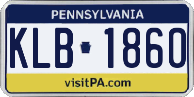 PA license plate KLB1860