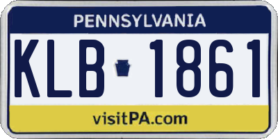 PA license plate KLB1861