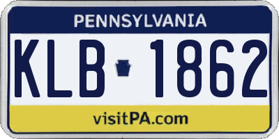 PA license plate KLB1862