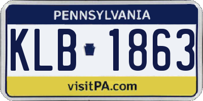 PA license plate KLB1863