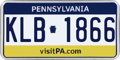 PA license plate KLB1866