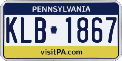 PA license plate KLB1867