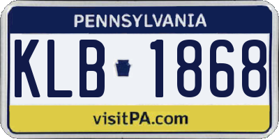 PA license plate KLB1868
