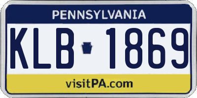PA license plate KLB1869