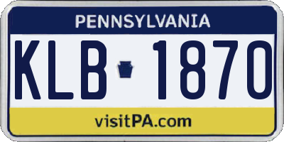 PA license plate KLB1870