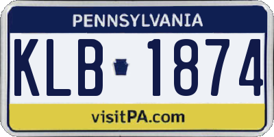 PA license plate KLB1874