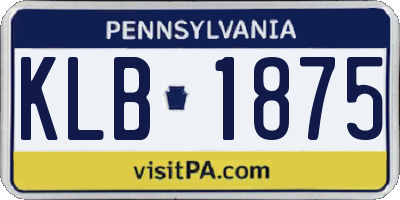 PA license plate KLB1875
