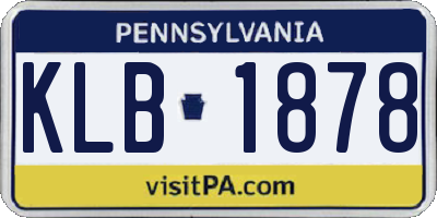 PA license plate KLB1878