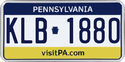 PA license plate KLB1880