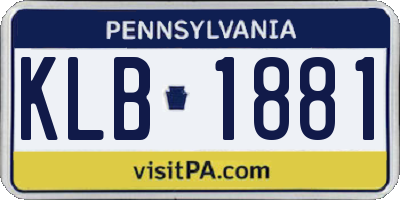 PA license plate KLB1881