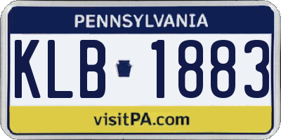 PA license plate KLB1883