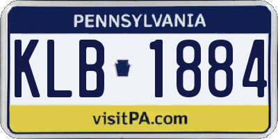 PA license plate KLB1884