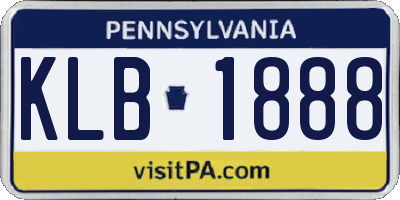 PA license plate KLB1888