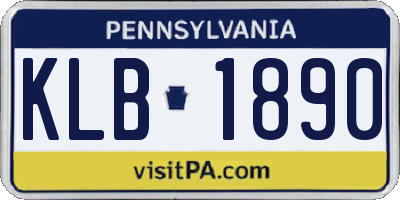 PA license plate KLB1890