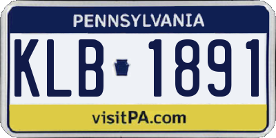 PA license plate KLB1891