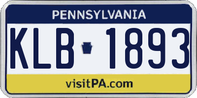 PA license plate KLB1893