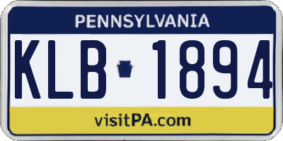 PA license plate KLB1894