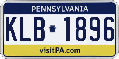 PA license plate KLB1896