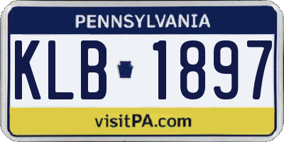 PA license plate KLB1897