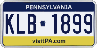 PA license plate KLB1899