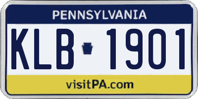 PA license plate KLB1901