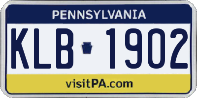 PA license plate KLB1902