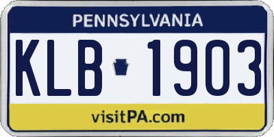 PA license plate KLB1903