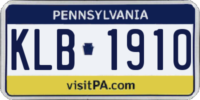 PA license plate KLB1910