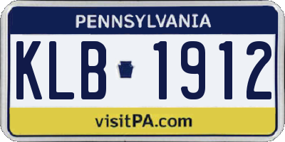 PA license plate KLB1912