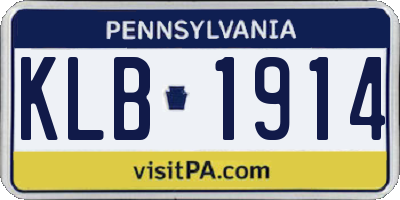 PA license plate KLB1914