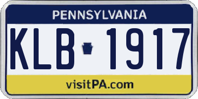 PA license plate KLB1917
