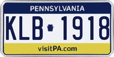 PA license plate KLB1918