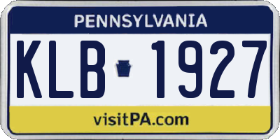 PA license plate KLB1927