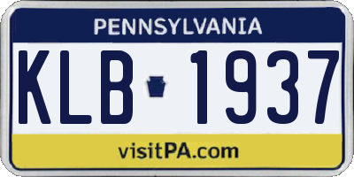 PA license plate KLB1937