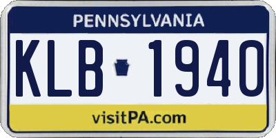 PA license plate KLB1940