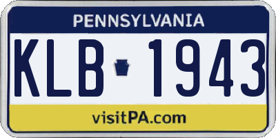 PA license plate KLB1943