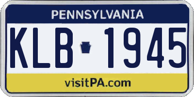 PA license plate KLB1945