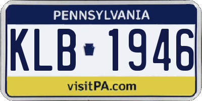 PA license plate KLB1946