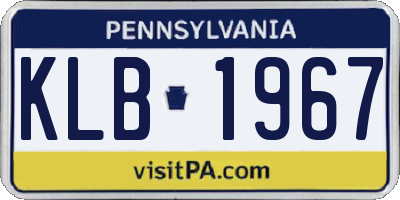 PA license plate KLB1967