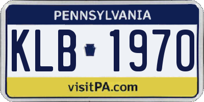 PA license plate KLB1970