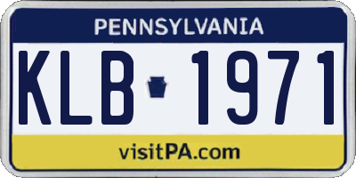 PA license plate KLB1971