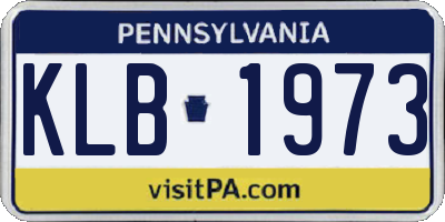 PA license plate KLB1973